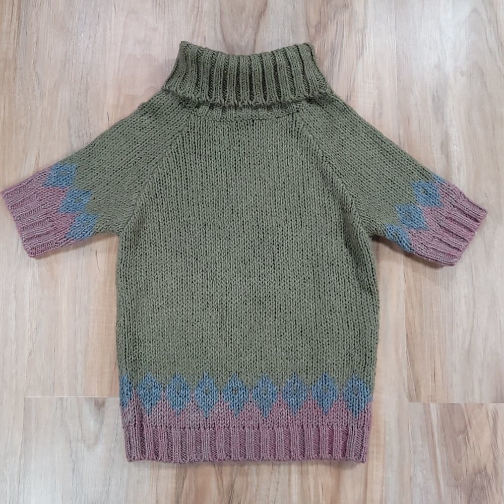 🔹️Zara Olive Short Sleeve Wool Blend Turtleneck Sweater Medium